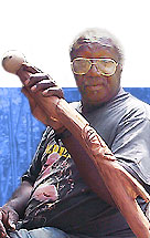 Mr. Williams with handcarved walking stick